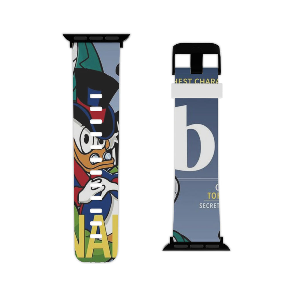 Cartoon Scrooge Theme Apple Watch Band — Colorful Retro Comic Design