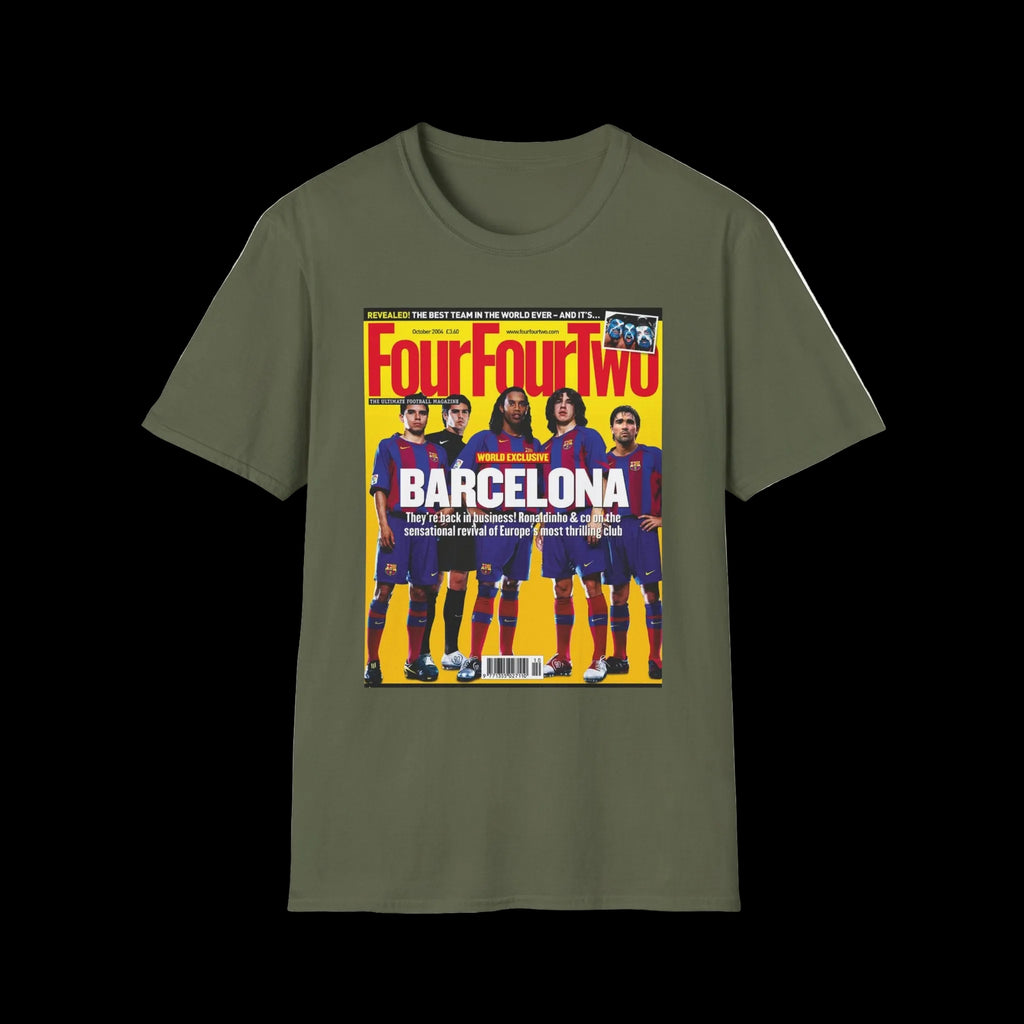 Barcelona FourFourTwo Magazine Cover T-Shirt — Retro Football Squad Tee