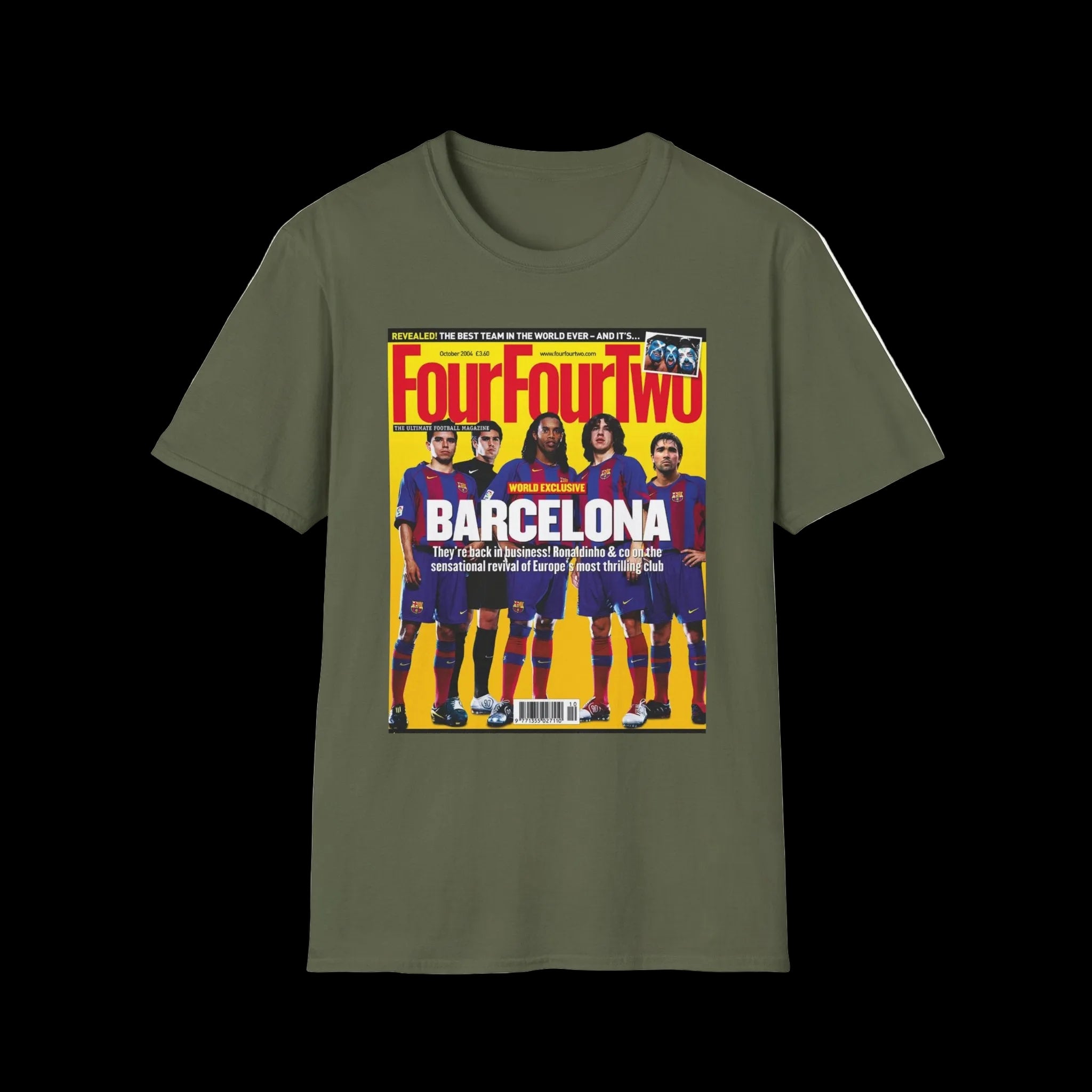 Barcelona FourFourTwo Magazine Cover T-Shirt — Retro Football Squad Tee