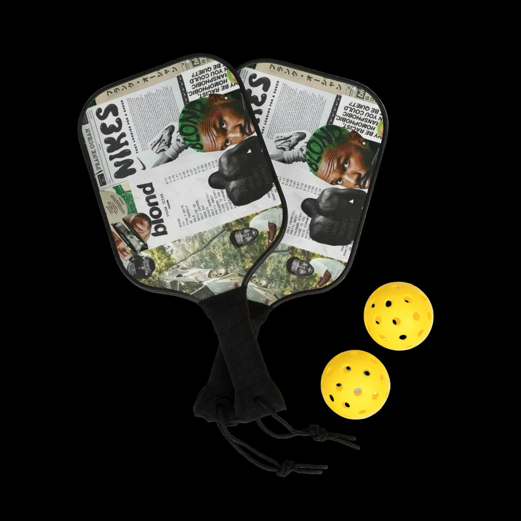 Frank Ocean's Blond Collage Design Pickleball Kit with Textured Grip