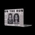 MacBook Case — "On the Run" Vintage Newspaper Design (Beyoncé & Jay-Z Mugshots)