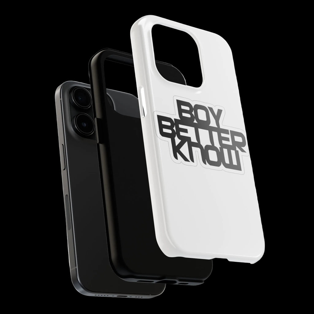 Boy Better Know Tough Phone Case — Bold Black Logo Protective Cover