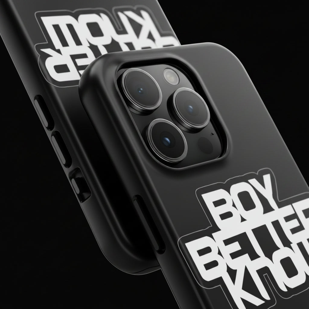 Boy Better Know Tough Phone Case — Bold Black Logo Protective Cover