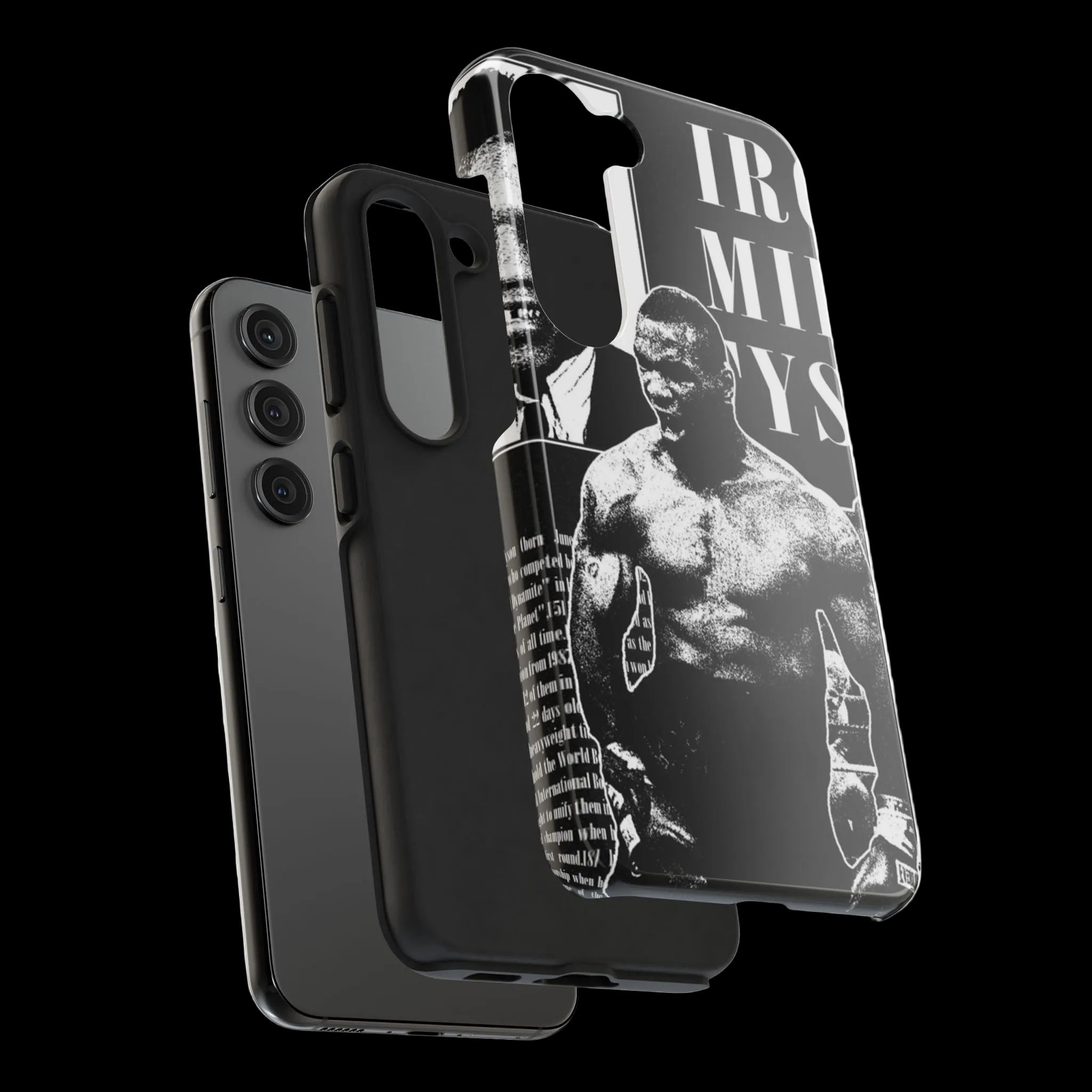 Boxing Champion Tough Phone Case — Black & White Retro Fighter Design