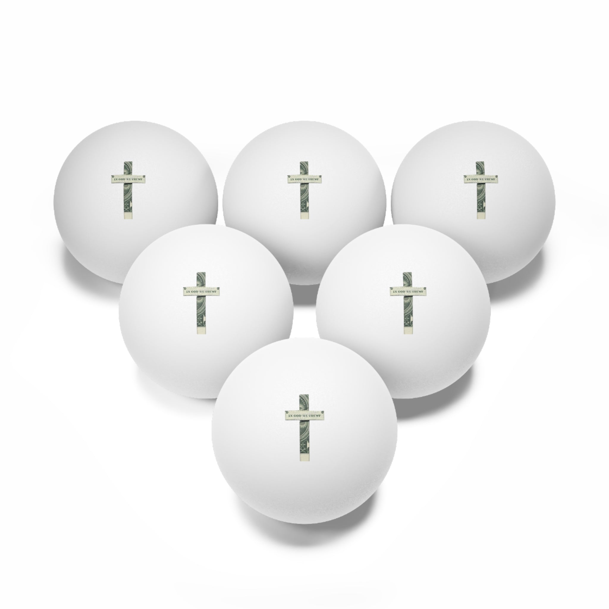 Ping Pong Balls (6-Pack) — Cross Dollar Design Table Tennis Balls