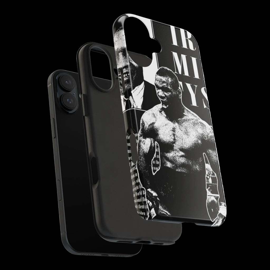 Boxing Champion Tough Phone Case — Black & White Retro Fighter Design