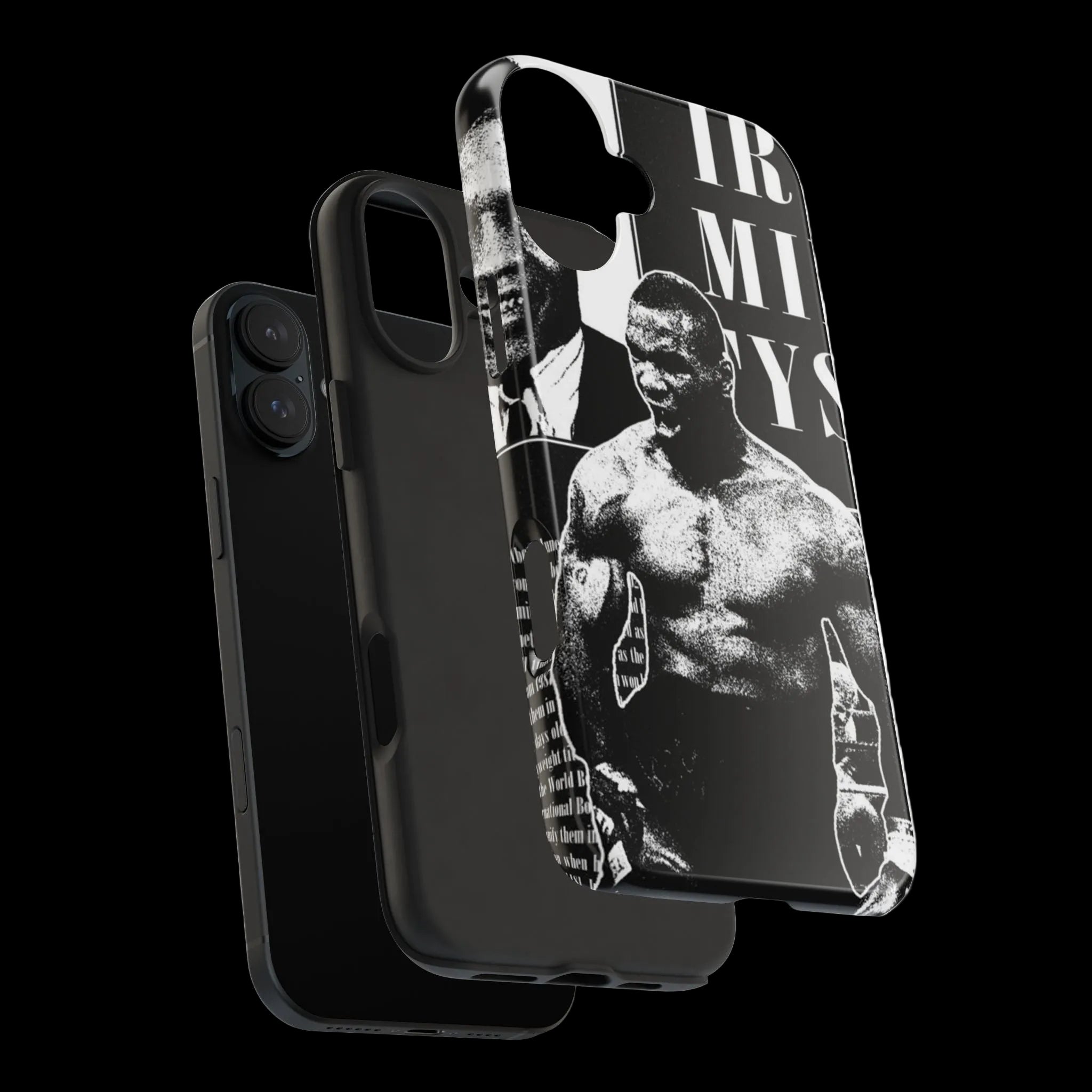 Boxing Champion Tough Phone Case — Black & White Retro Fighter Design