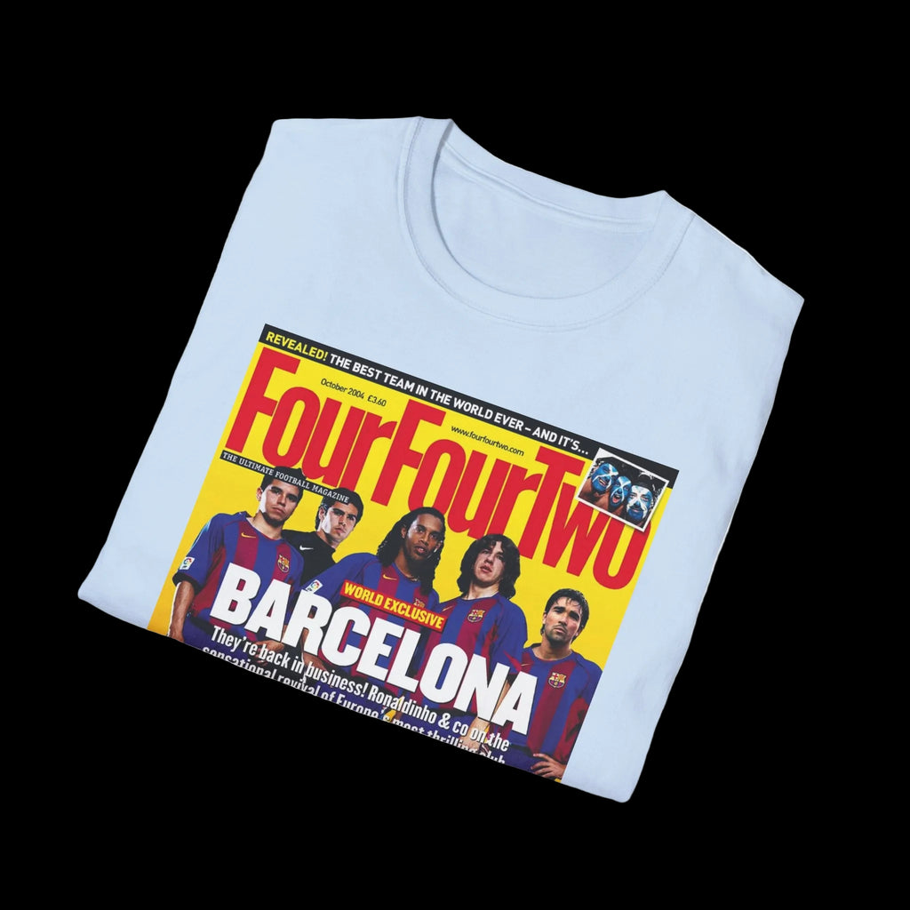 Barcelona FourFourTwo Magazine Cover T-Shirt — Retro Football Squad Tee