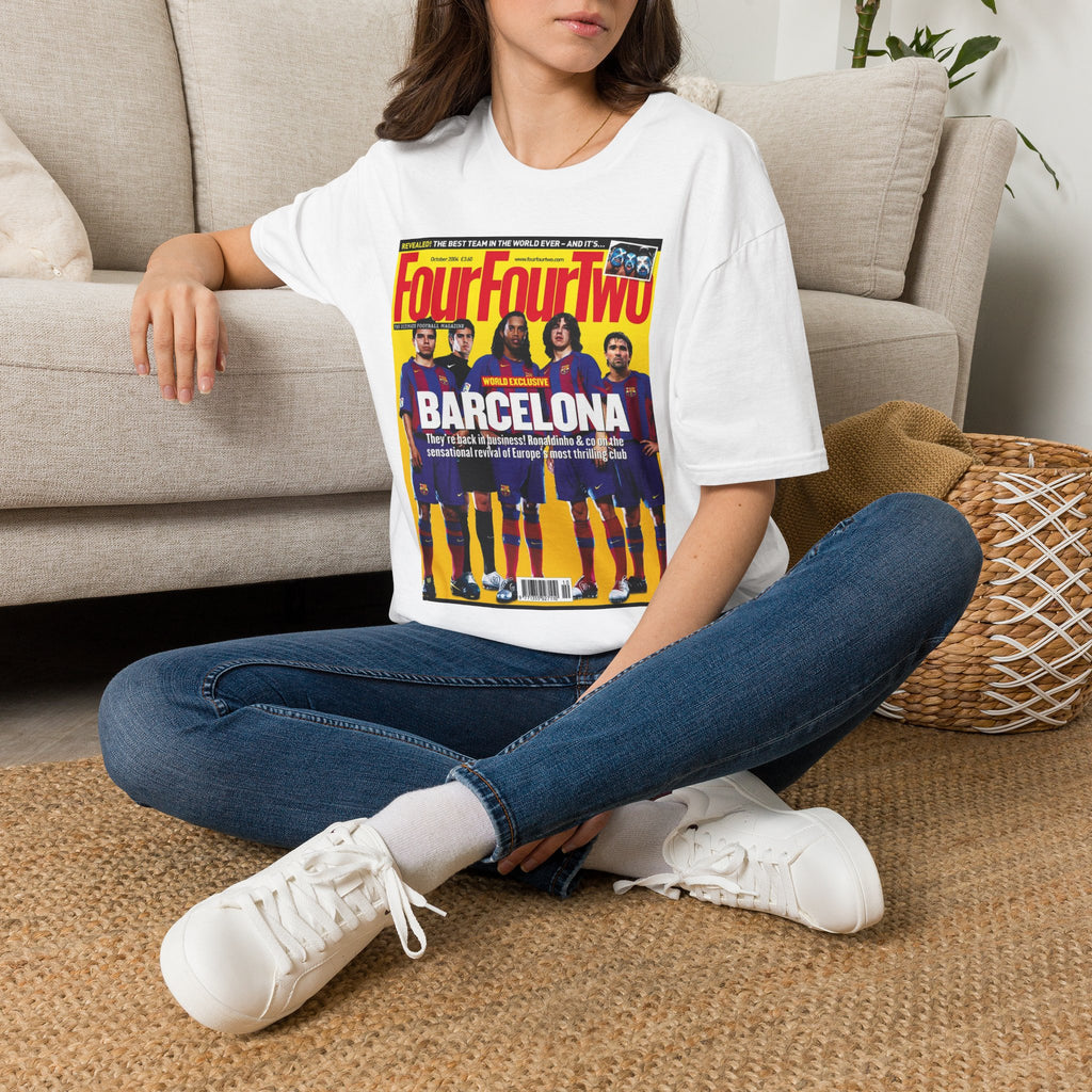 Barcelona FourFourTwo Magazine Cover T-Shirt — Retro Football Squad Tee