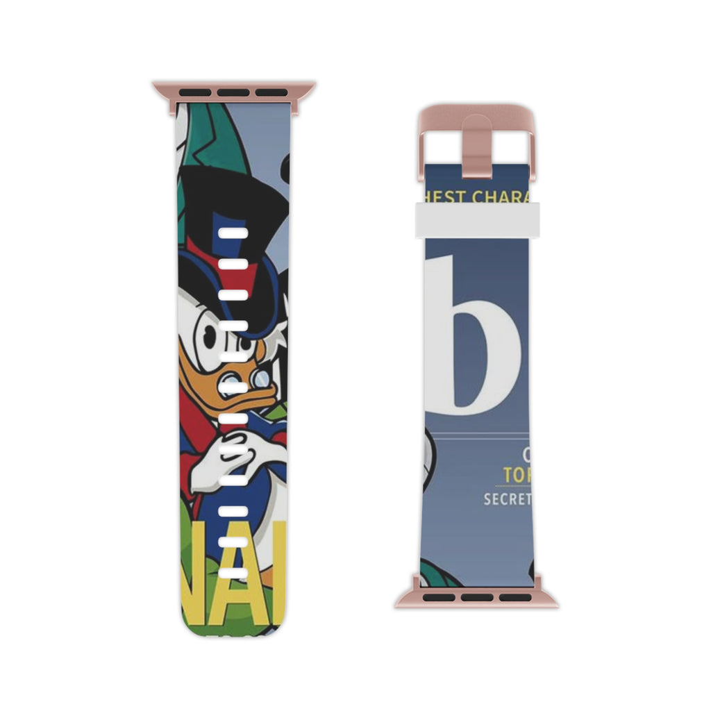 Cartoon Scrooge Theme Apple Watch Band — Colorful Retro Comic Design