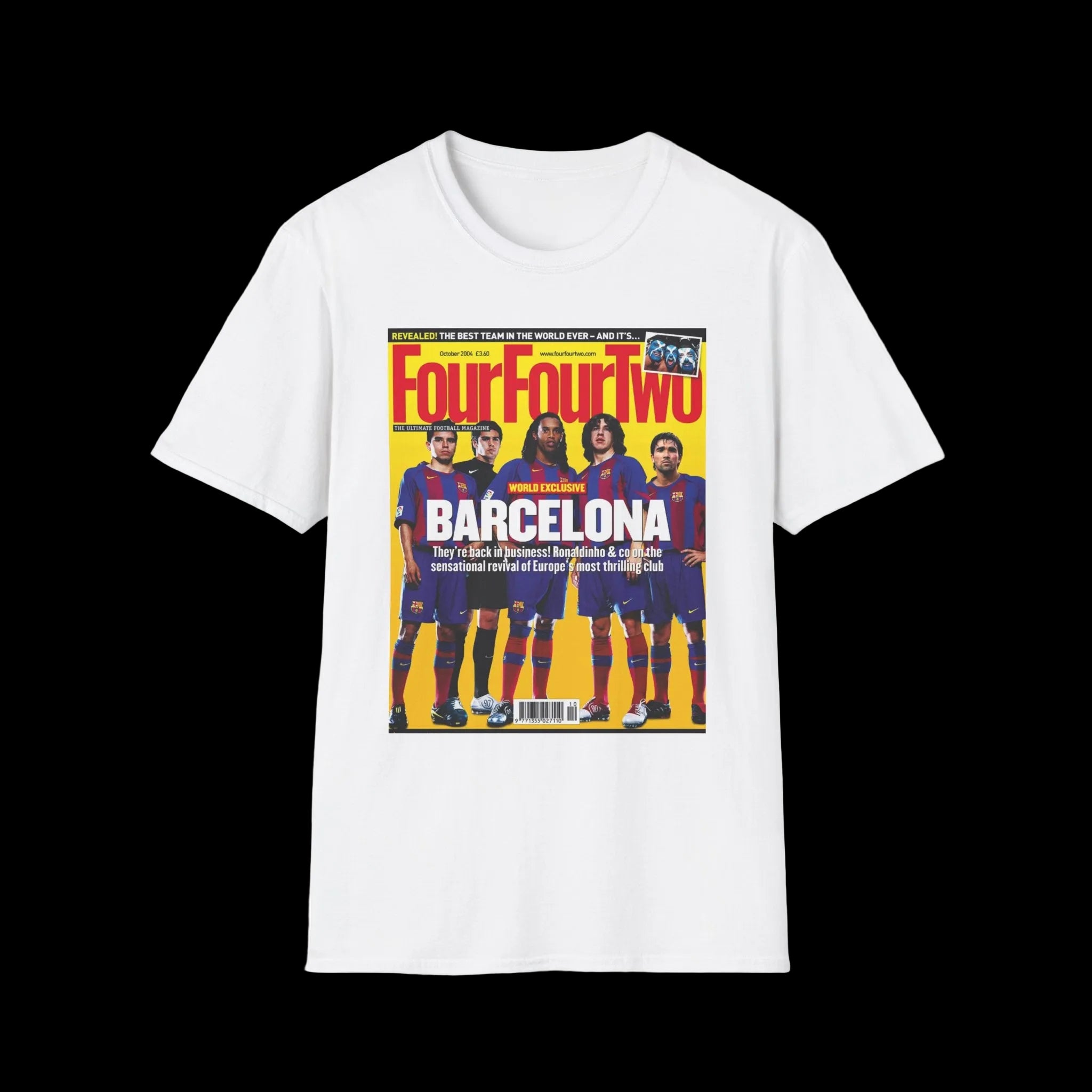 Barcelona FourFourTwo Magazine Cover T-Shirt — Retro Football Squad Tee