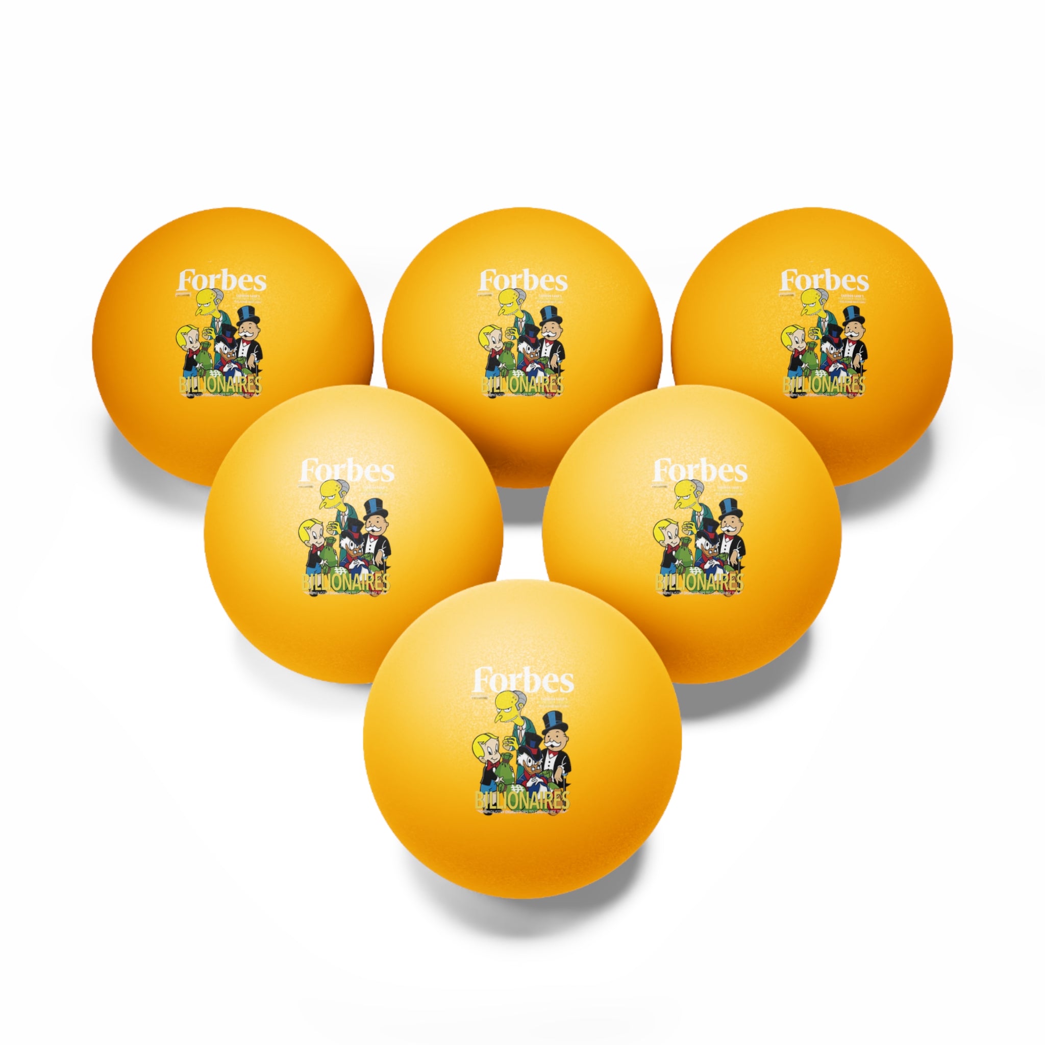 Ping Pong Balls — 6-Pack “Billionaires” Logo Table Tennis Balls