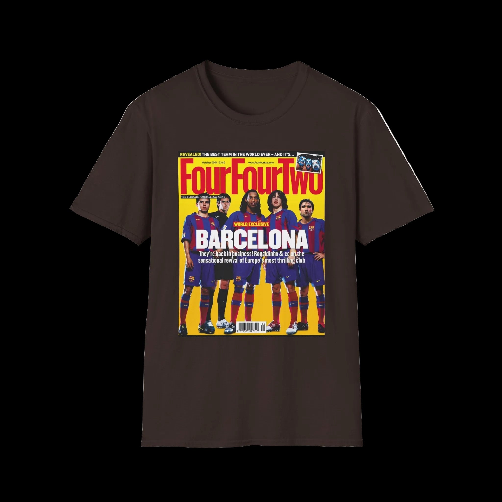 Barcelona FourFourTwo Magazine Cover T-Shirt — Retro Football Squad Tee