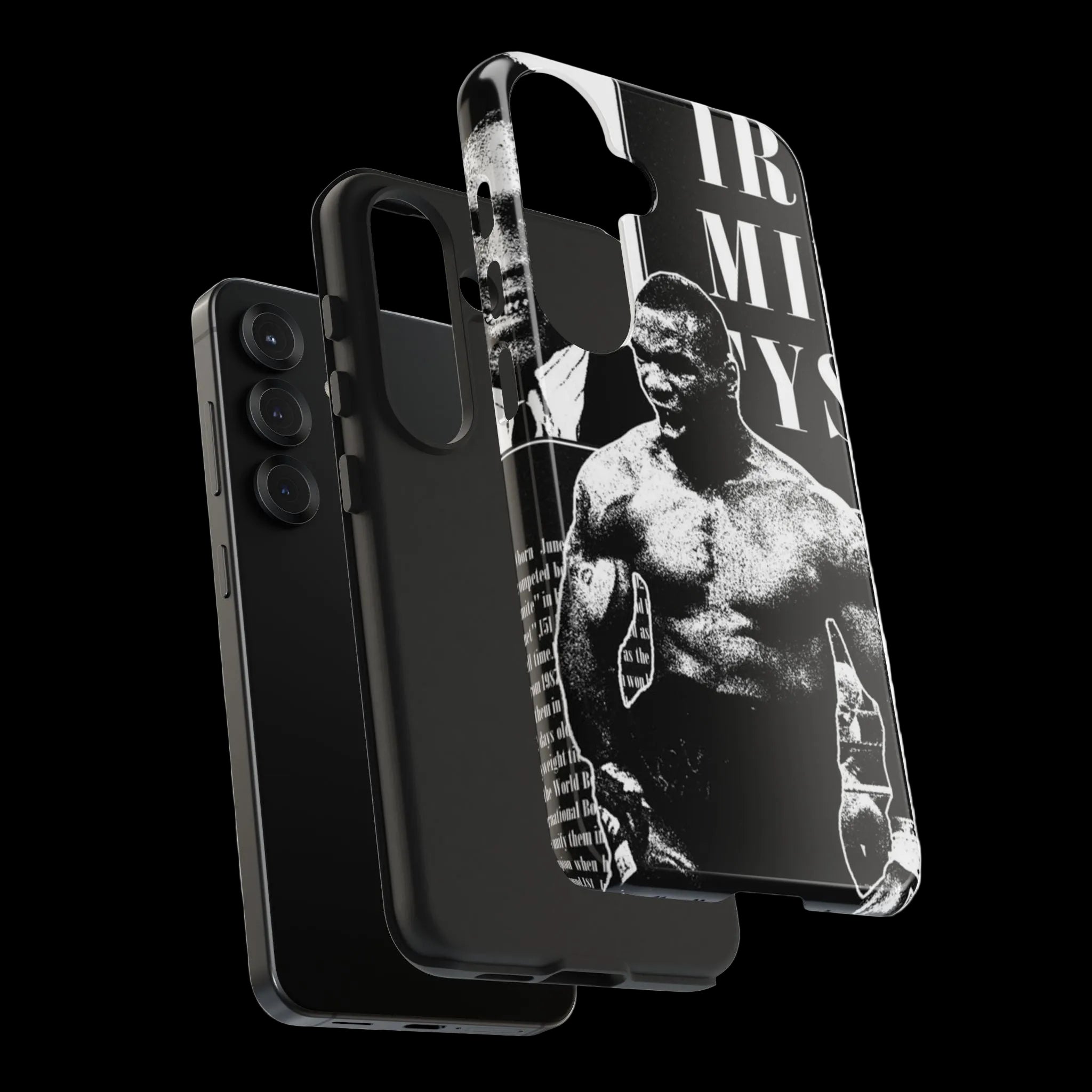 Boxing Champion Tough Phone Case — Black & White Retro Fighter Design