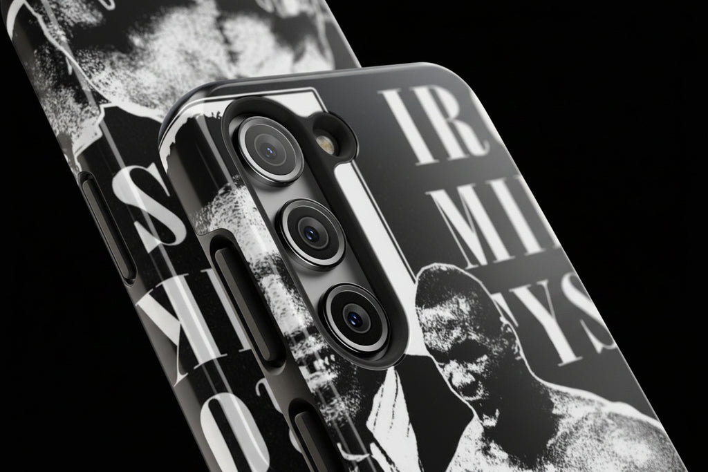 Boxing Champion Tough Phone Case — Black & White Retro Fighter Design