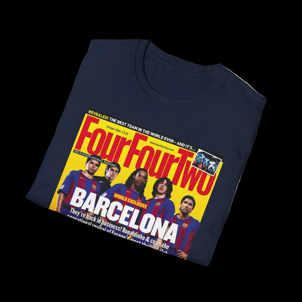 Barcelona FourFourTwo Magazine Cover T-Shirt — Retro Football Squad Tee