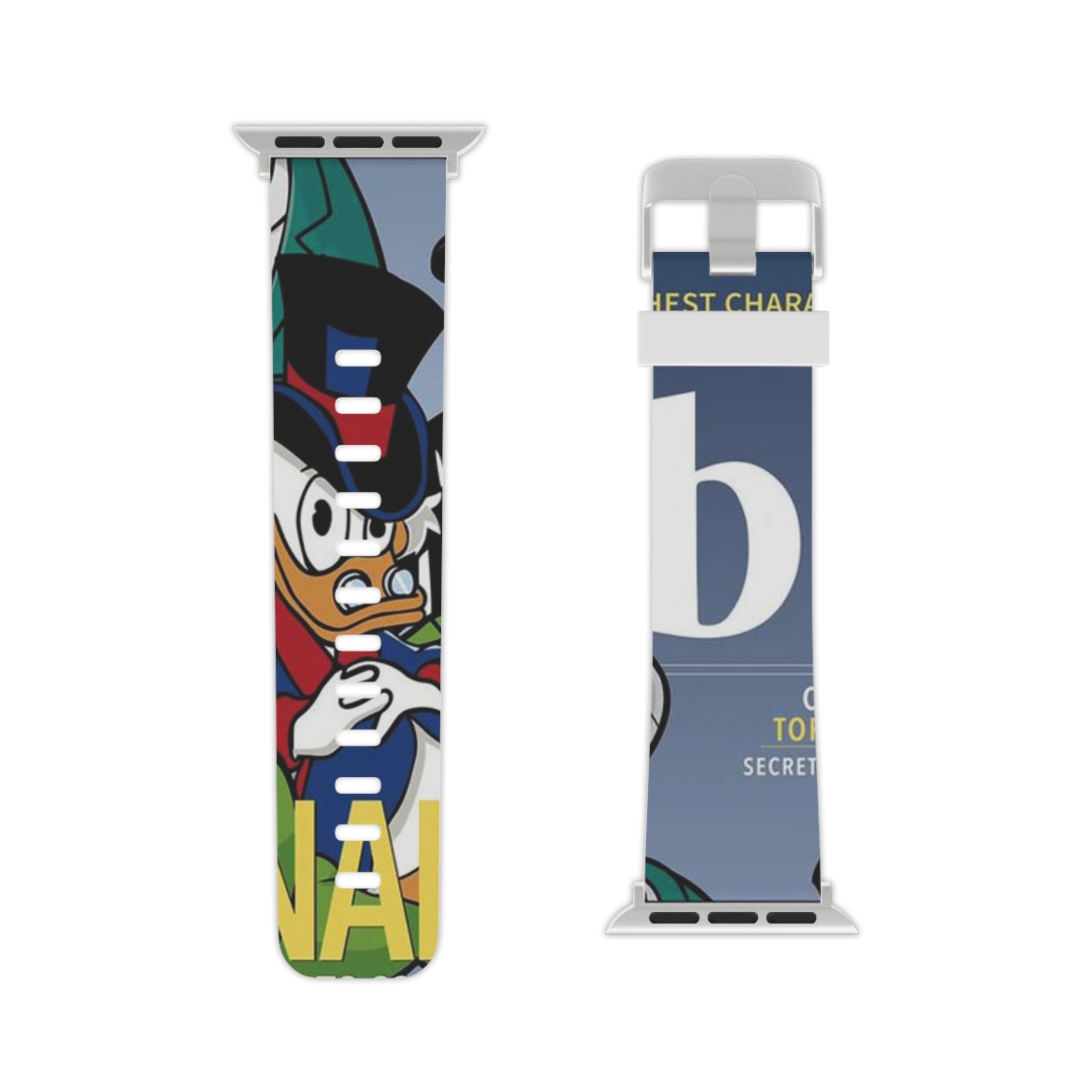 Cartoon Scrooge Theme Apple Watch Band — Colorful Retro Comic Design