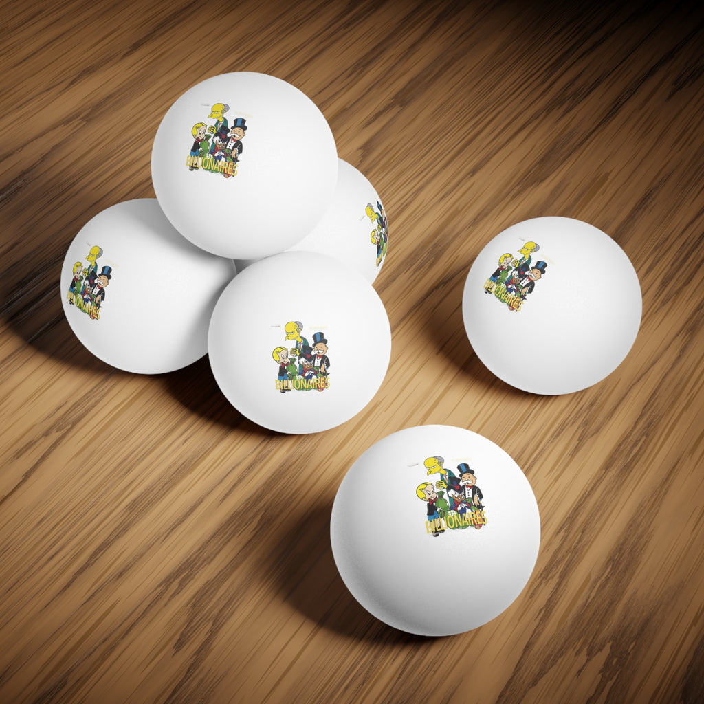 Ping Pong Balls — 6-Pack “Billionaires” Logo Table Tennis Balls