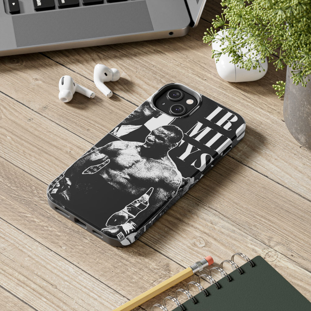 Boxing Champion Tough Phone Case — Black & White Retro Fighter Design
