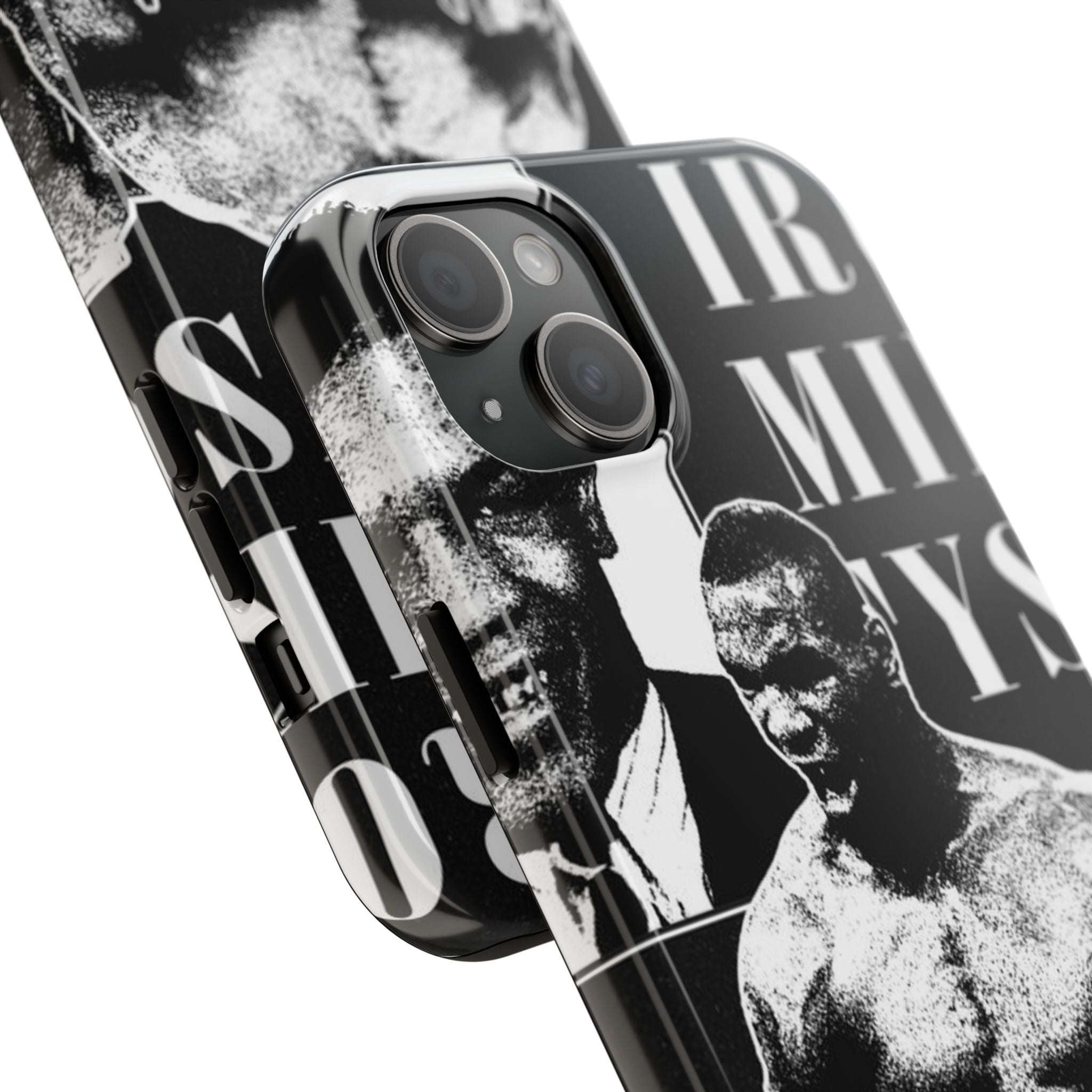 Boxing Champion Tough Phone Case — Black & White Retro Fighter Design