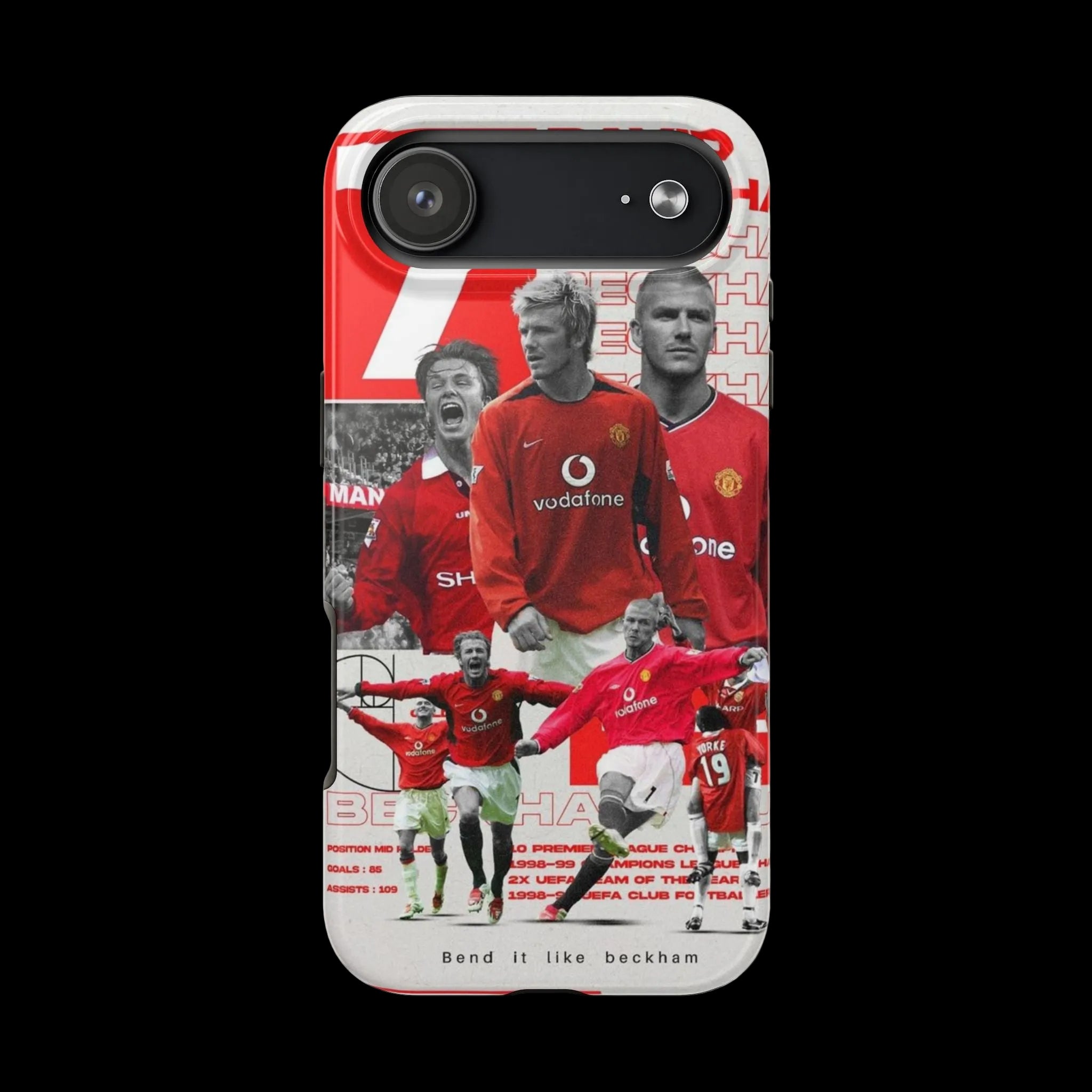 David Beckham Manchester United Phone Case — Vintage Football Collage Tough Case