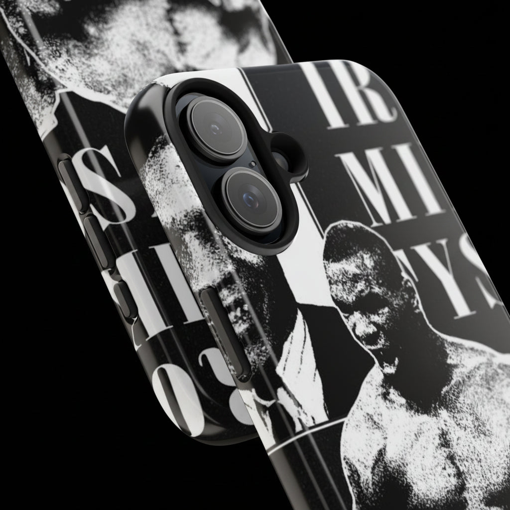 Boxing Champion Tough Phone Case — Black & White Retro Fighter Design
