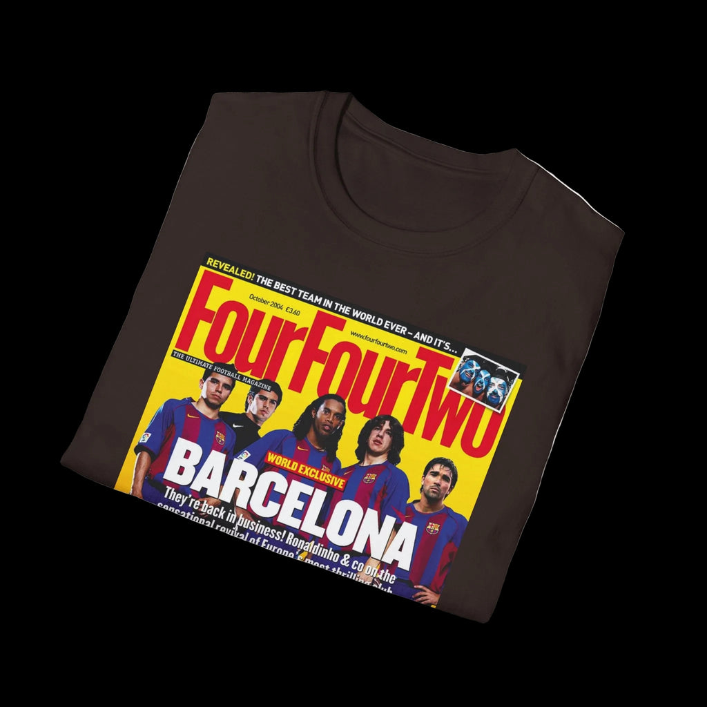 Barcelona FourFourTwo Magazine Cover T-Shirt — Retro Football Squad Tee