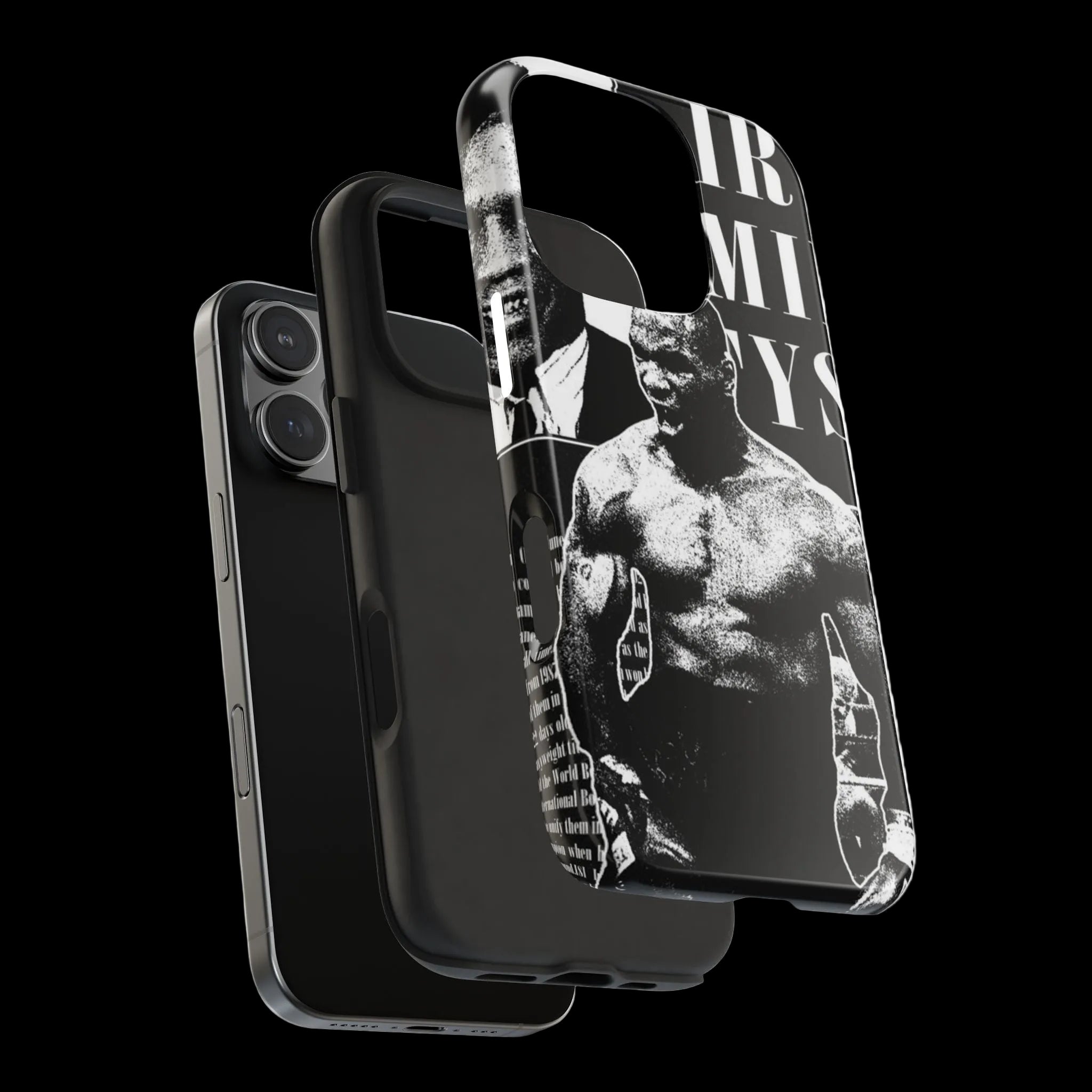 Boxing Champion Tough Phone Case — Black & White Retro Fighter Design