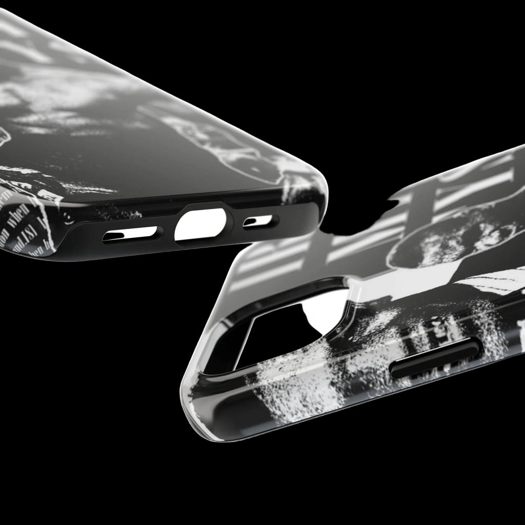 Boxing Champion Tough Phone Case — Black & White Retro Fighter Design
