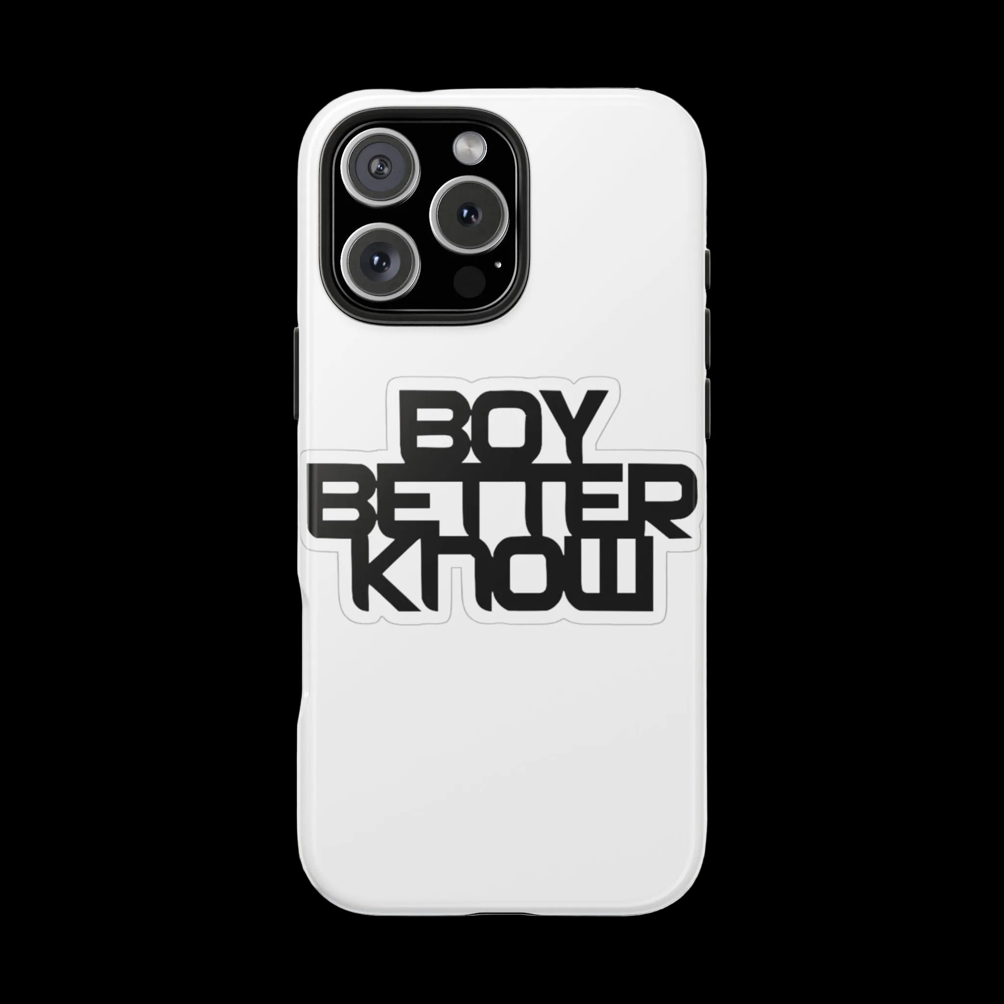Boy Better Know Tough Phone Case — Bold Black Logo Protective Cover