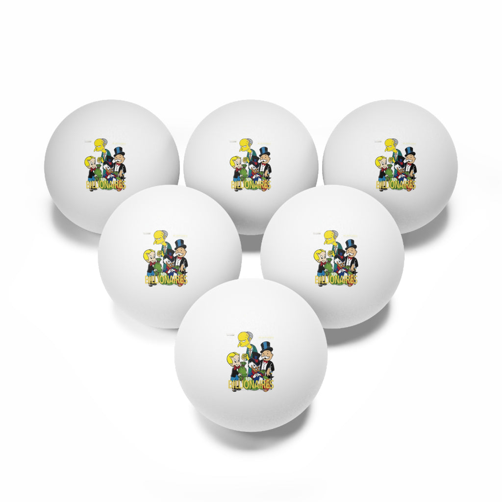 Ping Pong Balls — 6-Pack “Billionaires” Logo Table Tennis Balls