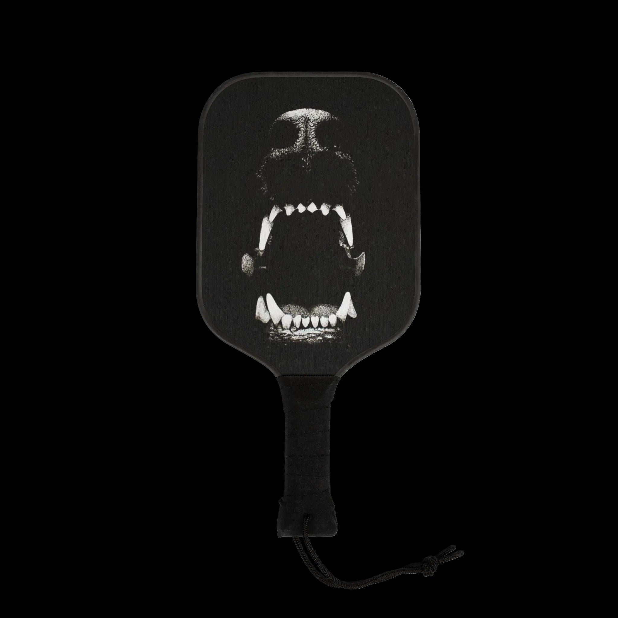 Aggressive Dog Skull Pickleball Paddle Set — Black Jaw Design Kit