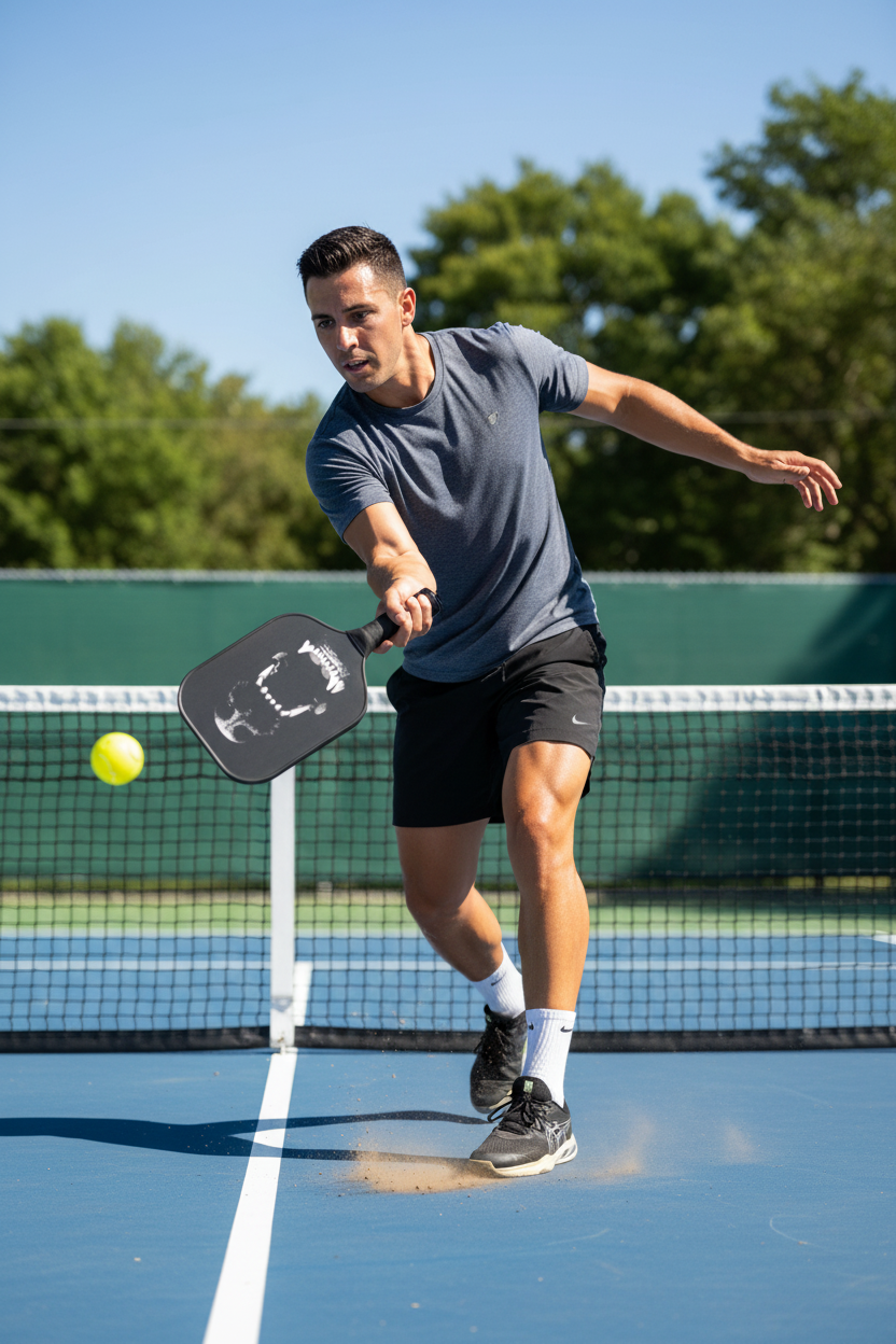 Aggressive Dog Skull Pickleball Paddle Set — Black Jaw Design Kit