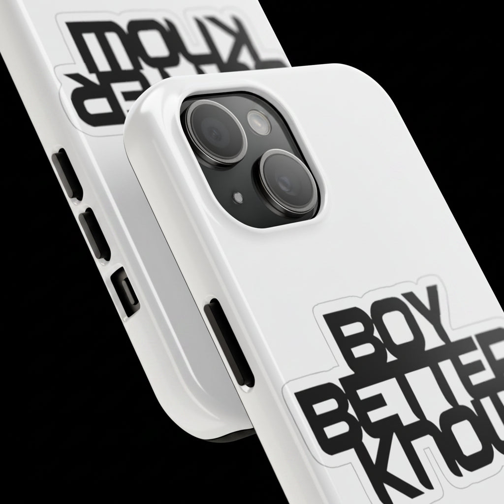 Boy Better Know Tough Phone Case — Bold Black Logo Protective Cover