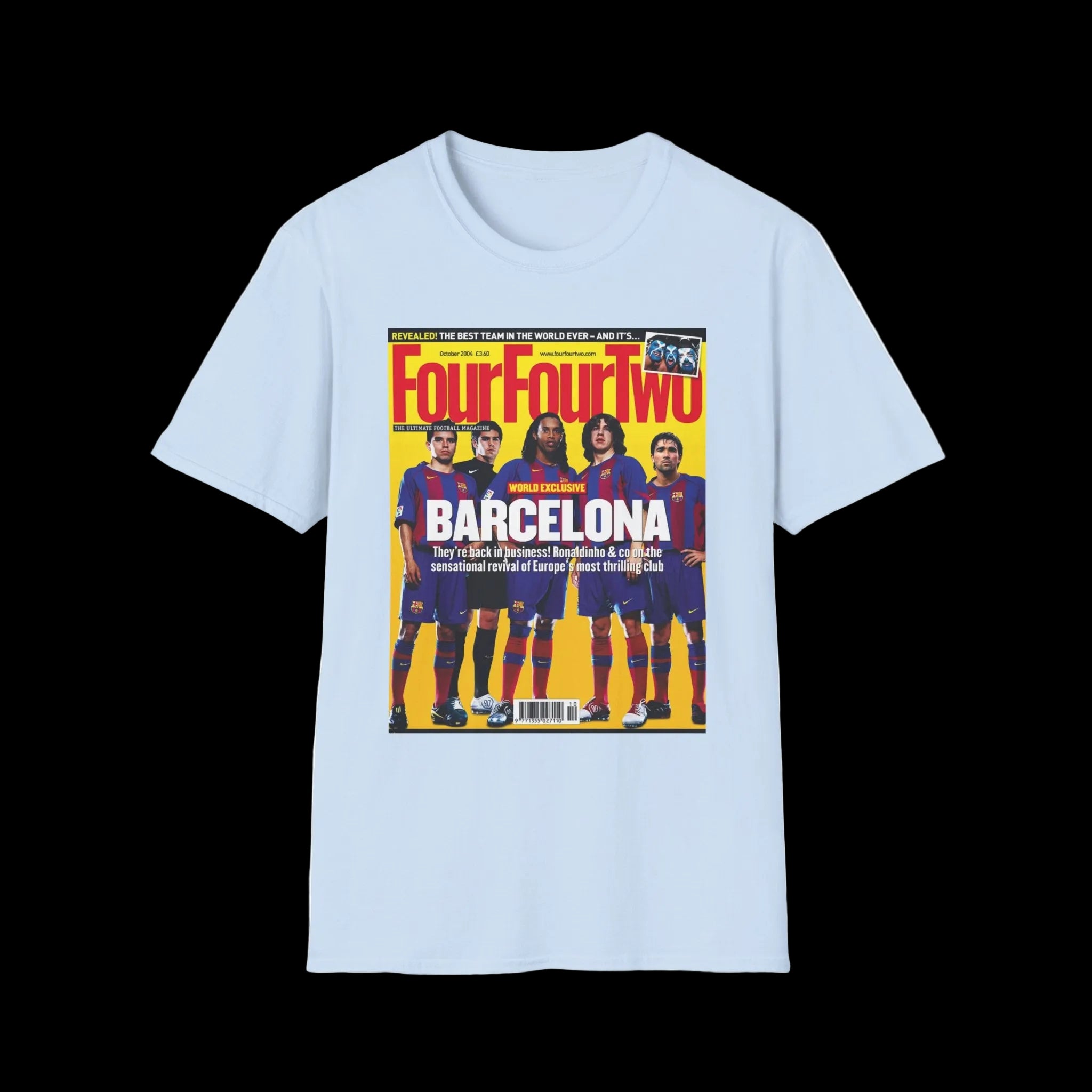 Barcelona FourFourTwo Magazine Cover T-Shirt — Retro Football Squad Tee