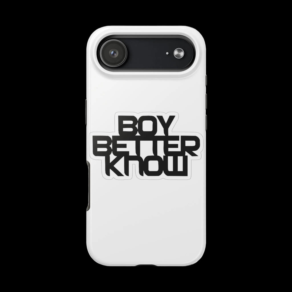 Boy Better Know Tough Phone Case — Bold Black Logo Protective Cover