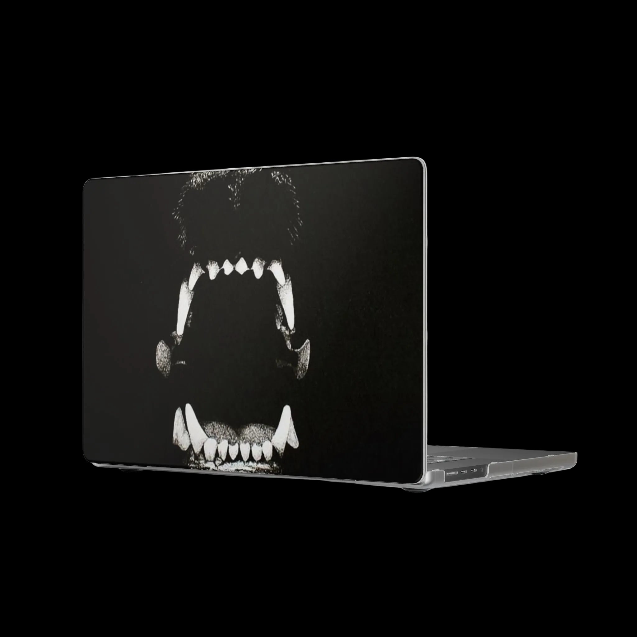 Matte MacBook Case — Black Roaring Bear Jaw Laptop Skin