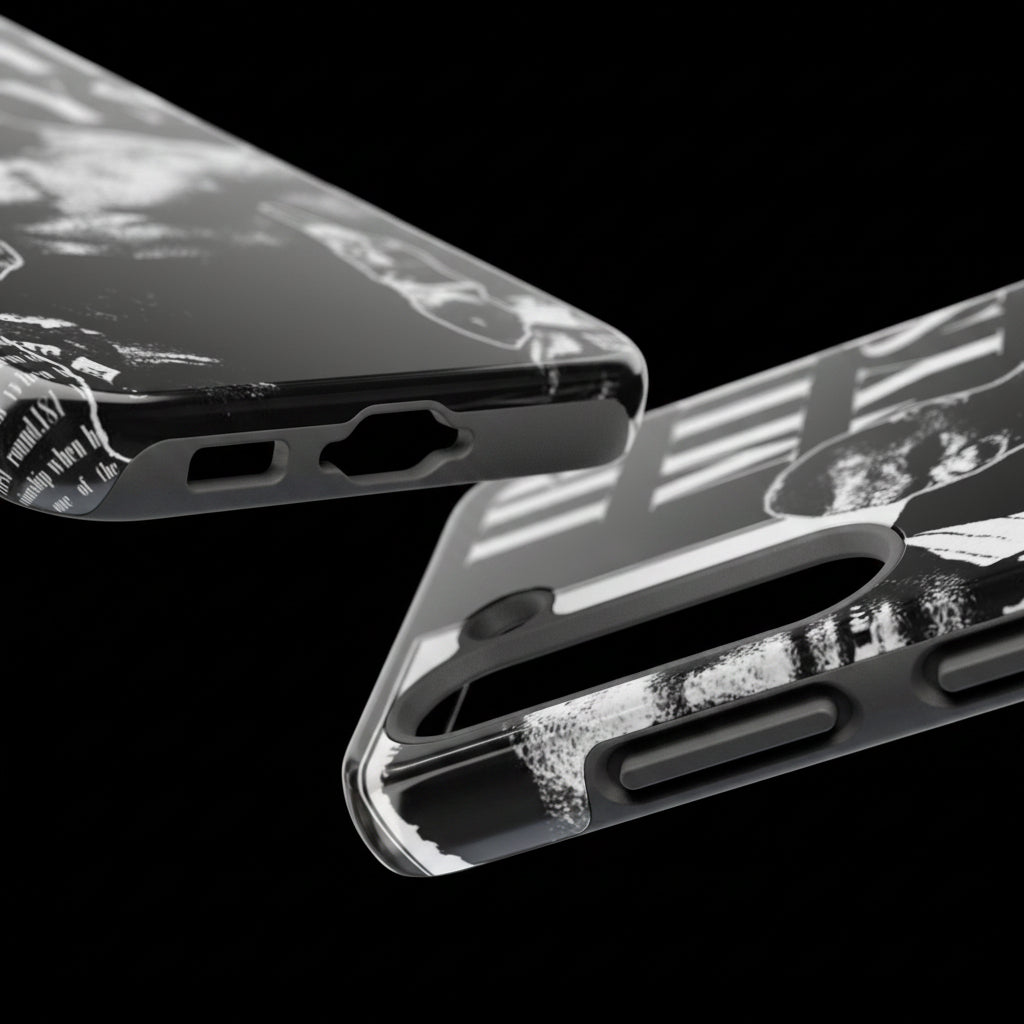 Boxing Champion Tough Phone Case — Black & White Retro Fighter Design