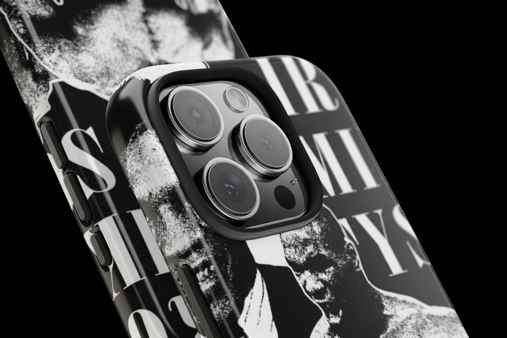Boxing Champion Tough Phone Case — Black & White Retro Fighter Design