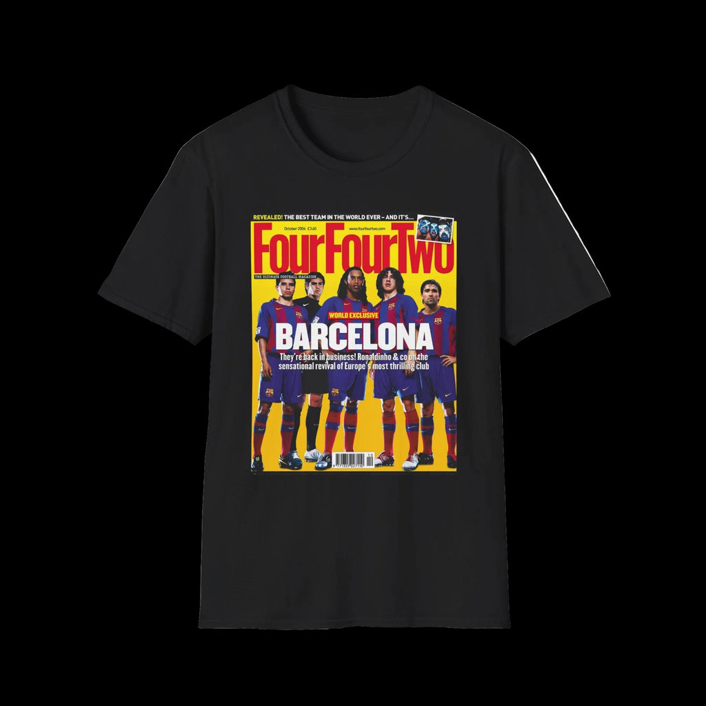 Barcelona FourFourTwo Magazine Cover T-Shirt — Retro Football Squad Tee