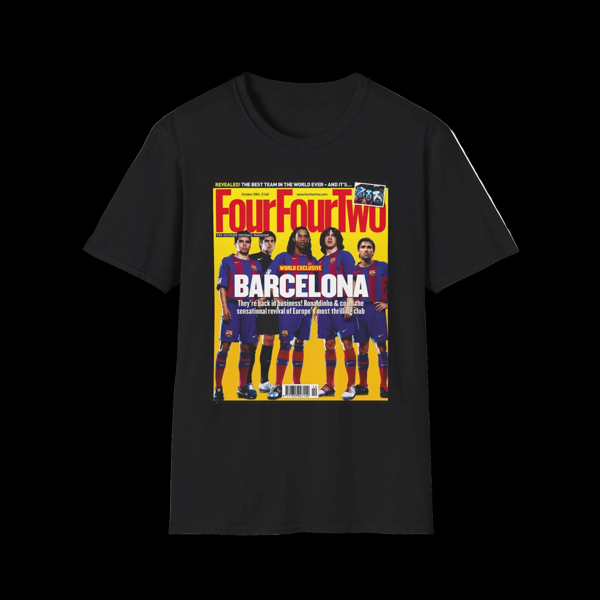 Barcelona FourFourTwo Magazine Cover T-Shirt — Retro Football Squad Tee