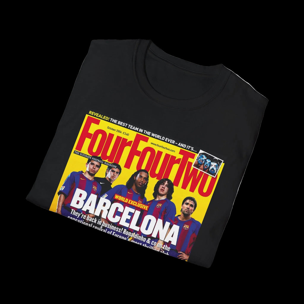 Barcelona FourFourTwo Magazine Cover T-Shirt — Retro Football Squad Tee