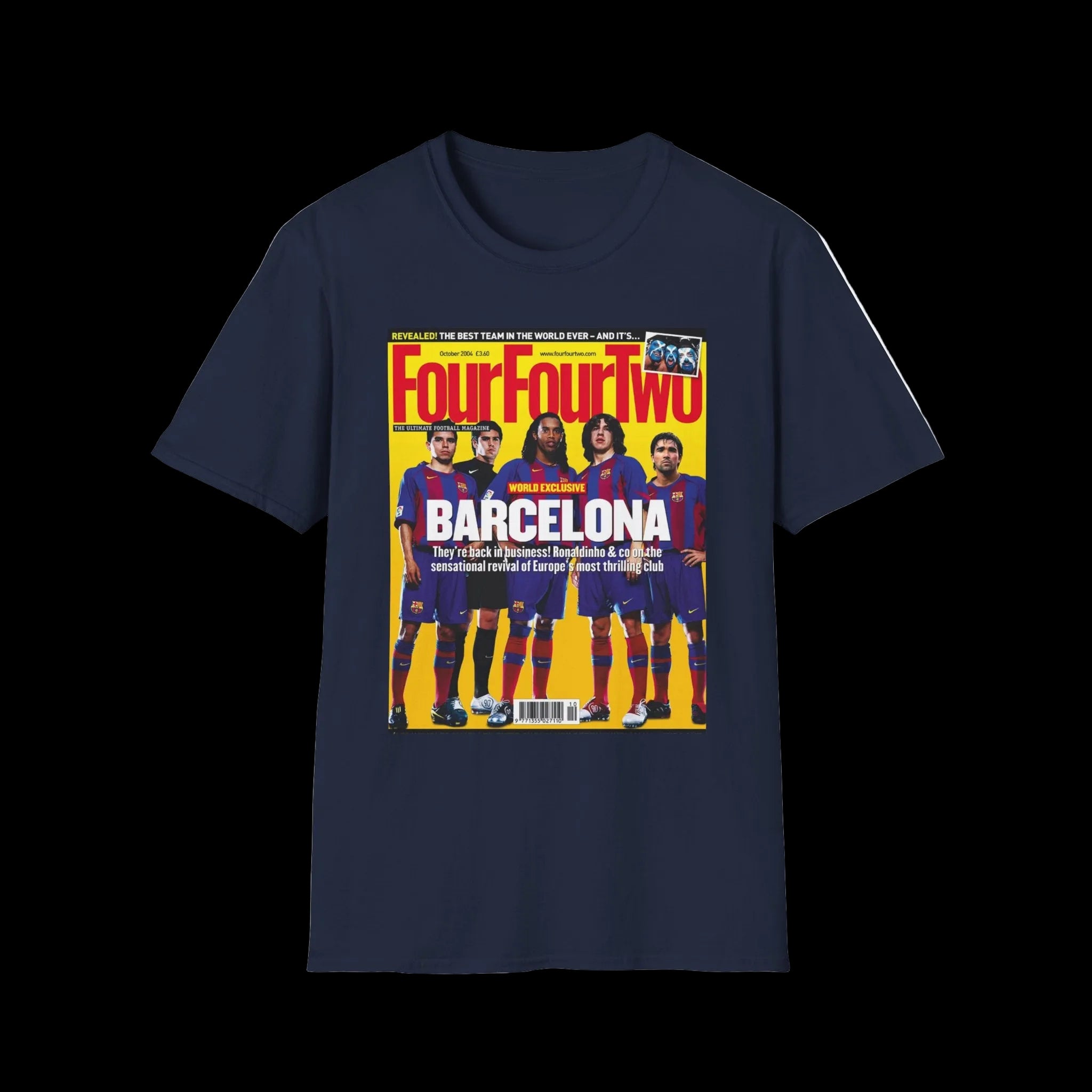 Barcelona FourFourTwo Magazine Cover T-Shirt — Retro Football Squad Tee