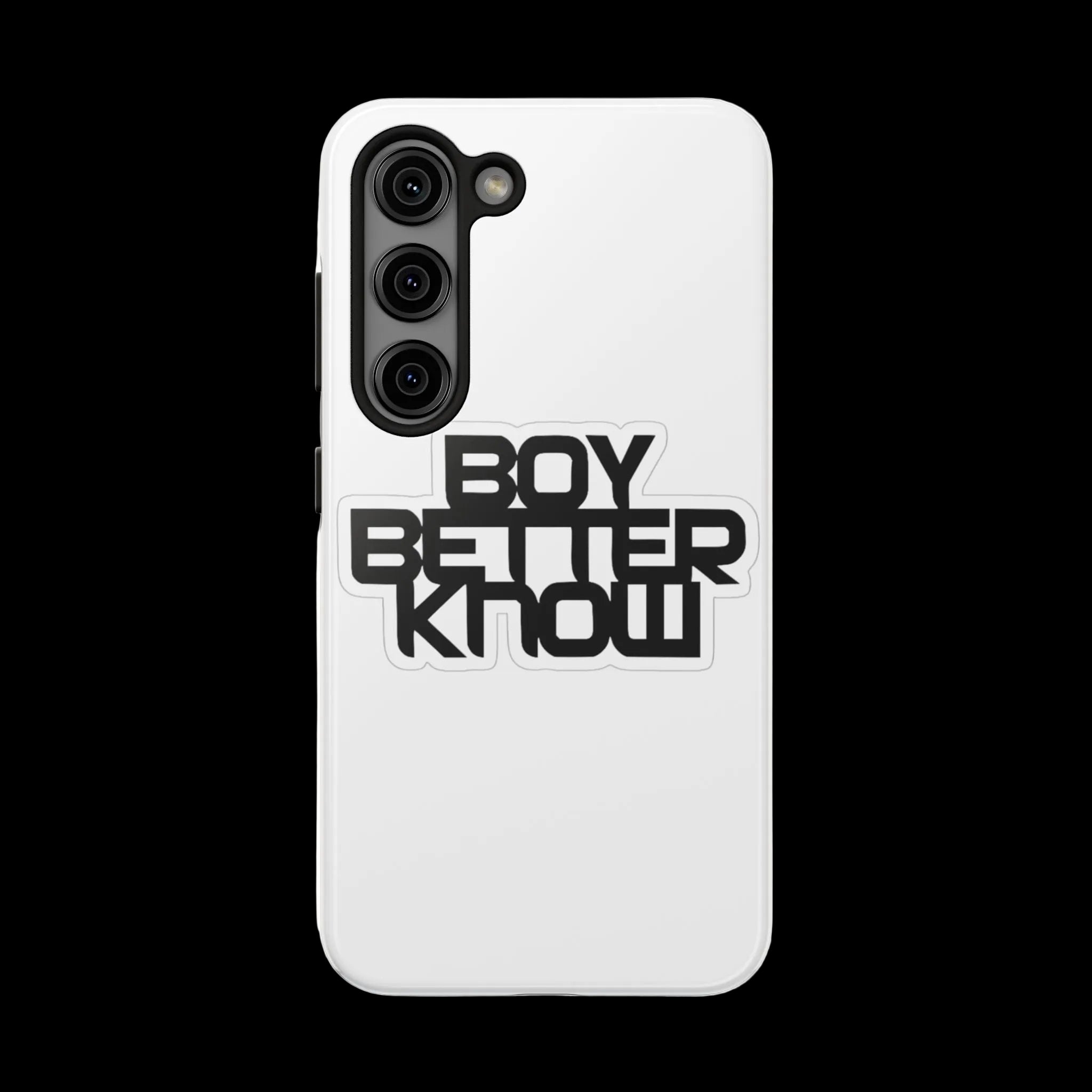 Boy Better Know Tough Phone Case — Bold Black Logo Protective Cover