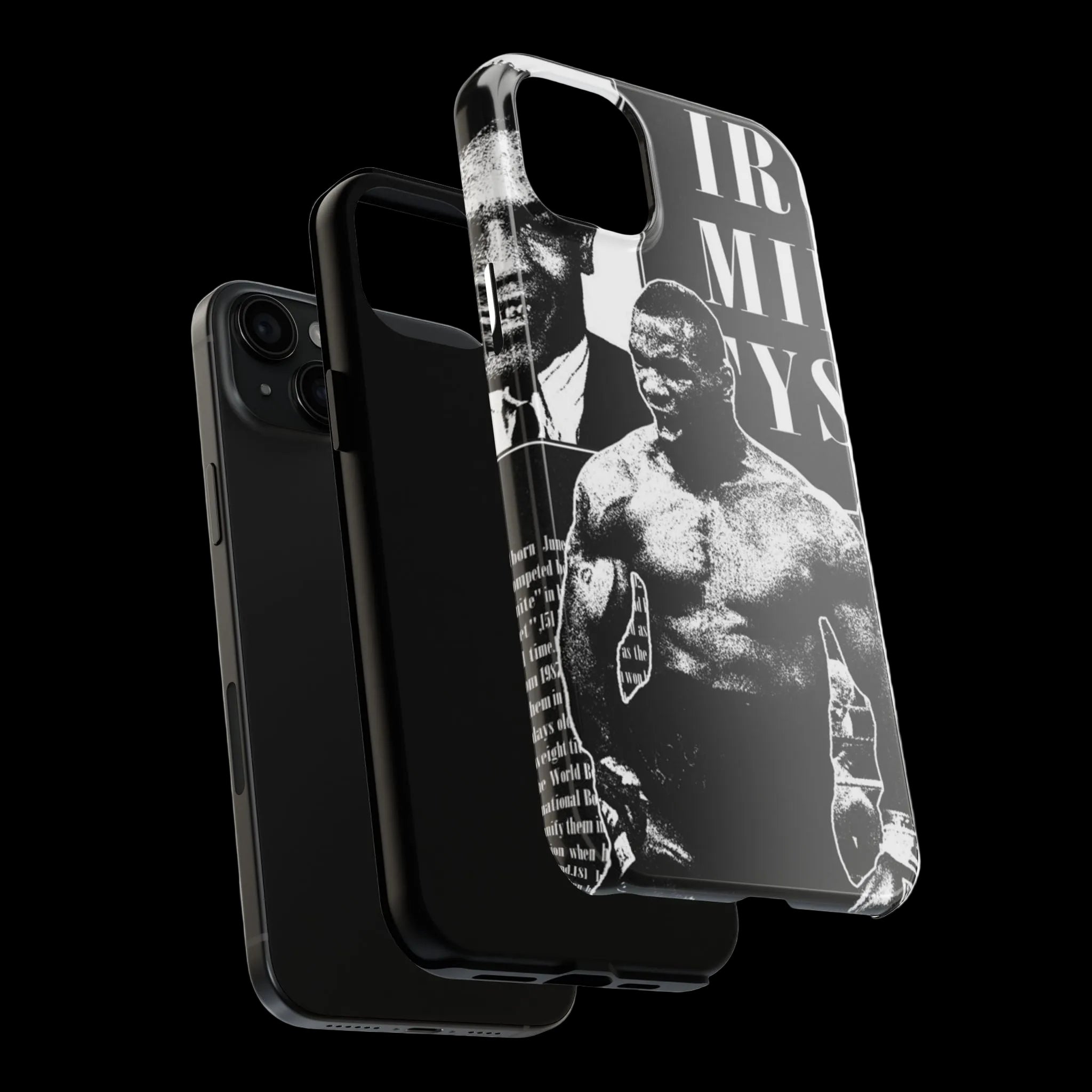 Boxing Champion Tough Phone Case — Black & White Retro Fighter Design