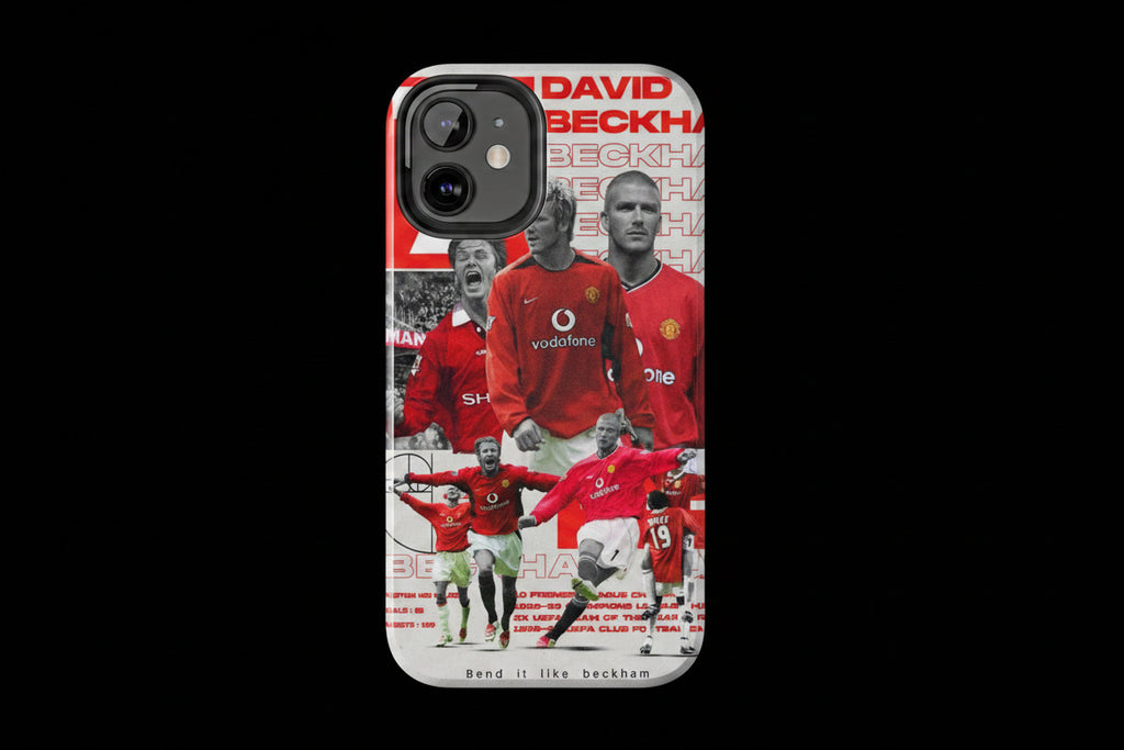 David Beckham Manchester United Phone Case — Vintage Football Collage Tough Case
