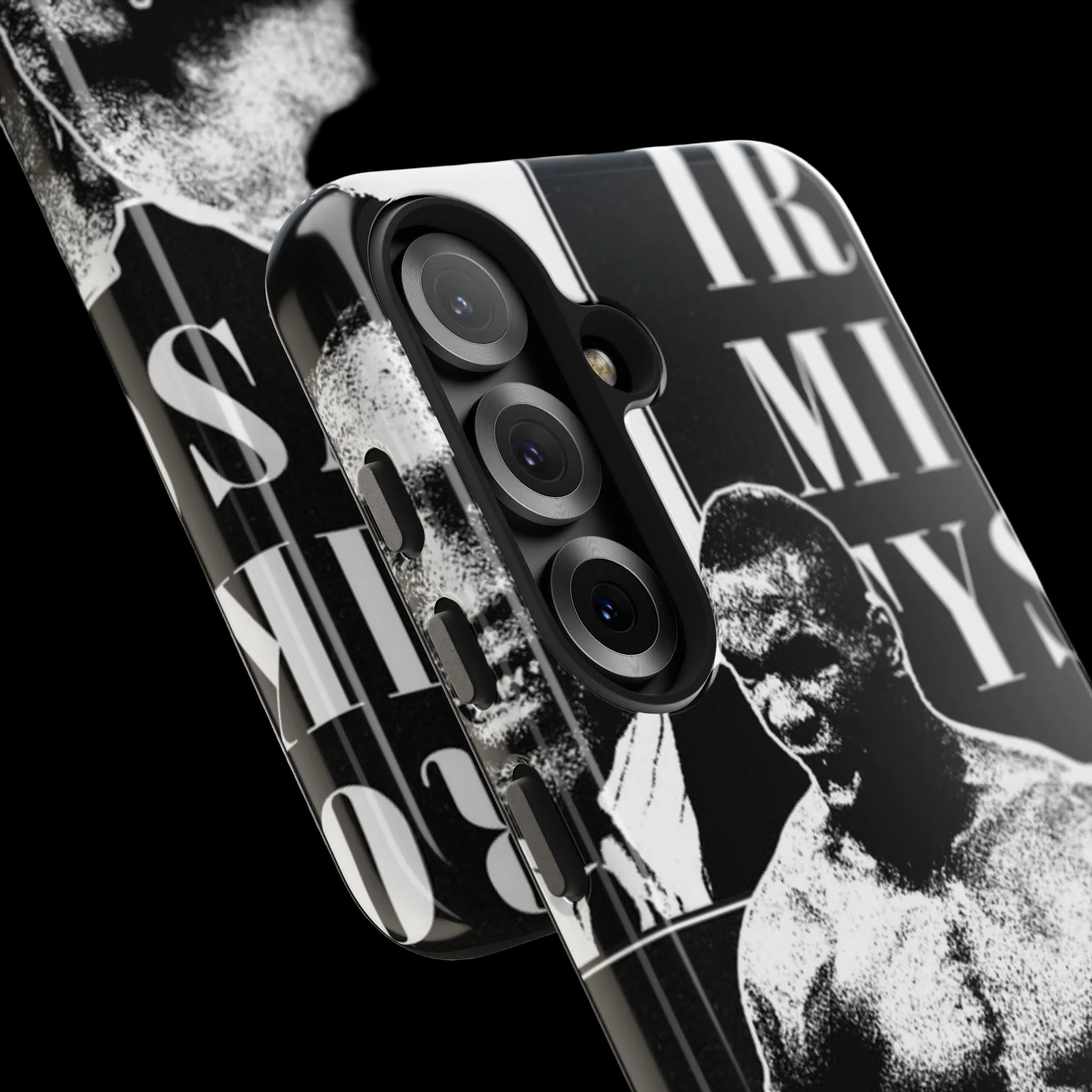 Boxing Champion Tough Phone Case — Black & White Retro Fighter Design