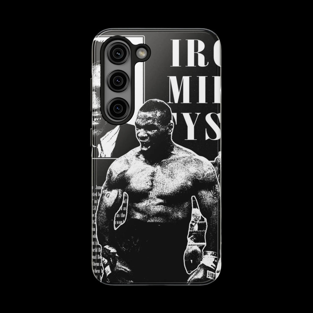 Boxing Champion Tough Phone Case — Black & White Retro Fighter Design