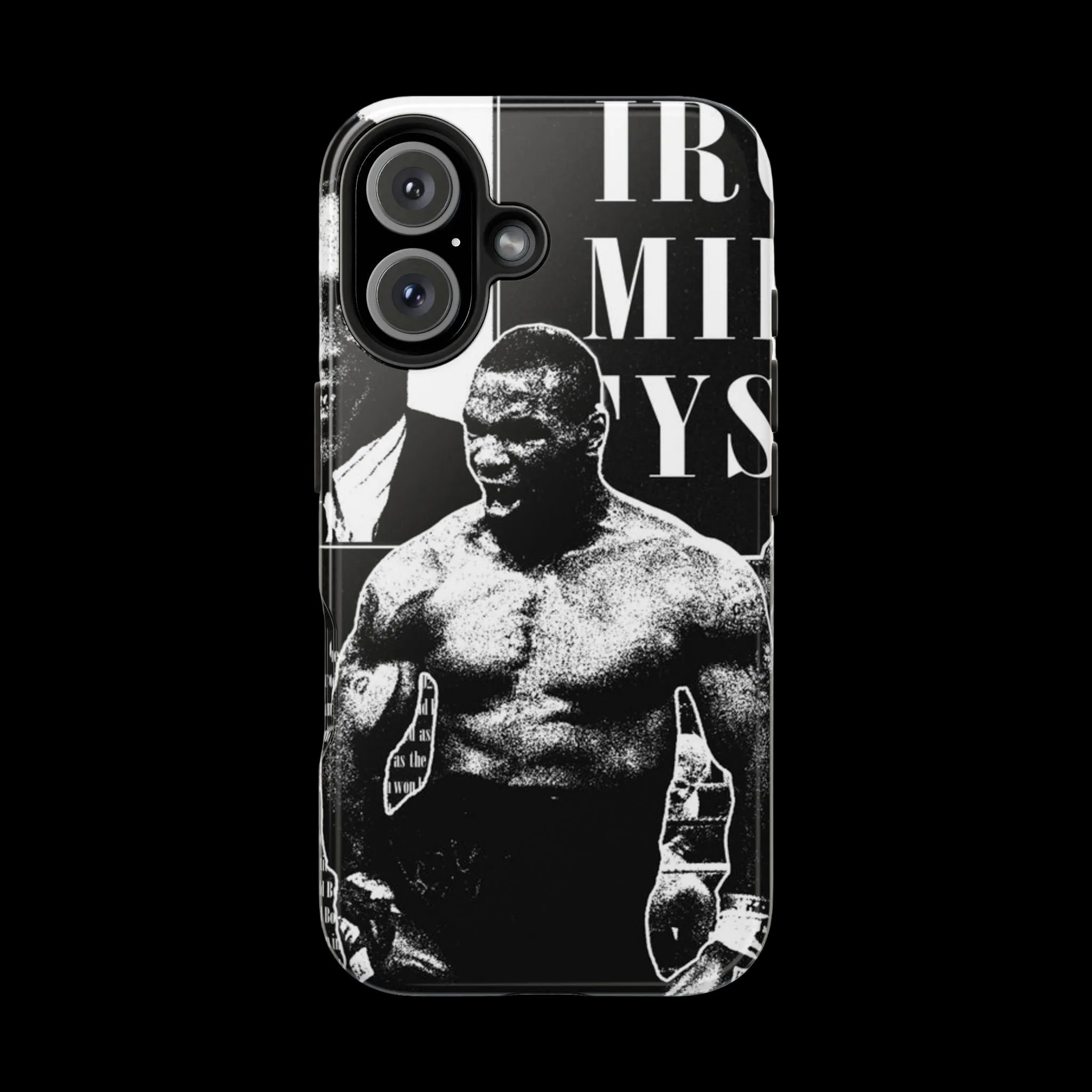 Boxing Champion Tough Phone Case — Black & White Retro Fighter Design