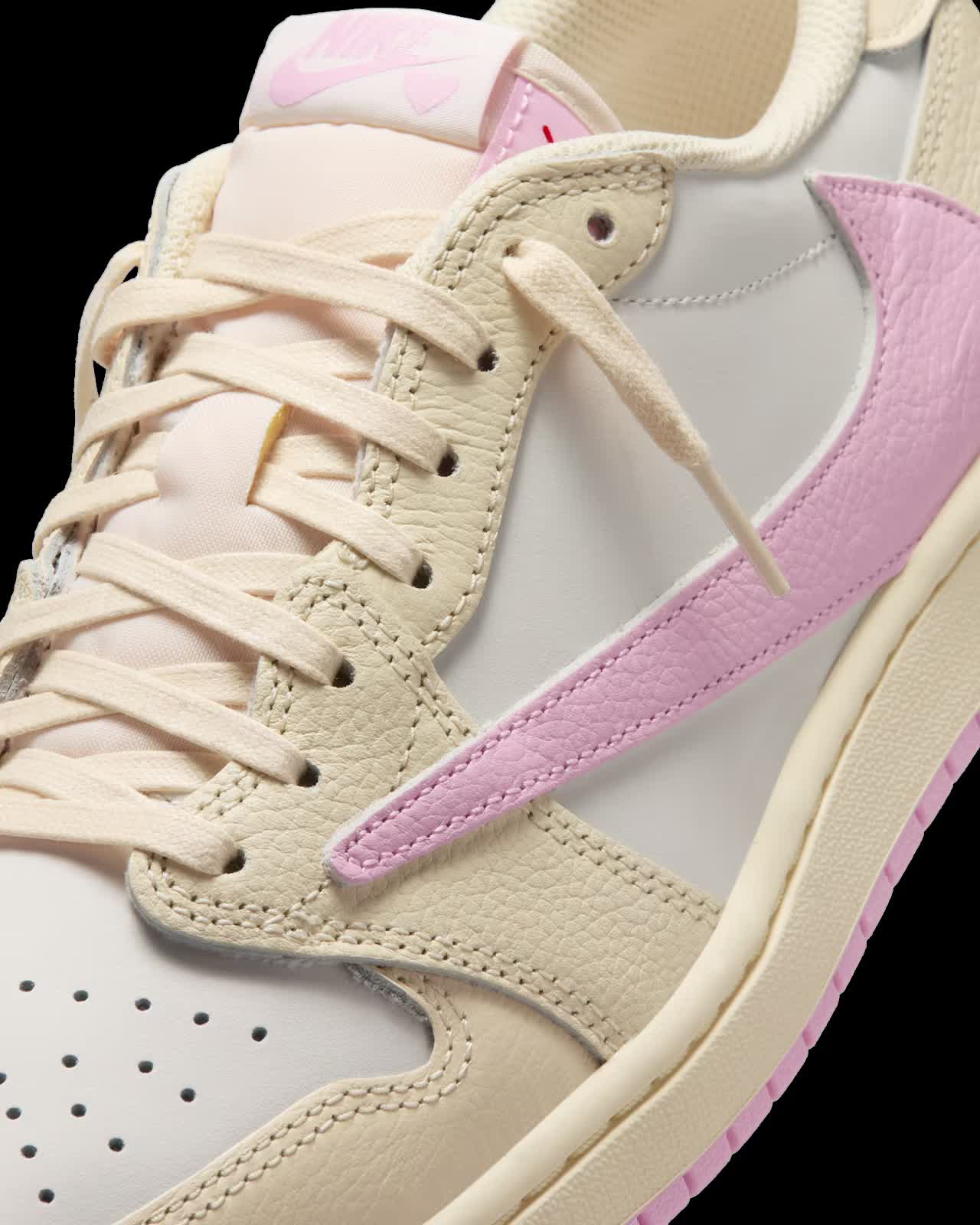Air Jordan 1 Low x Travis Scott Muslin and Shy Pink
